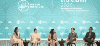 Wen Ting Geok, Head of Private Equity, Asia, at Mercer Alternatives; Geeta Kapadia, vice president and chief investment officer at Fordham University; Yup Kim, CIO at Texas Municipal Retirement System; Hazman Hilmi Sallahuddin, chief investment officer at Malaysian pension Kumpulan Wang Persaraan at Milken Institute Asia Summit 2025.